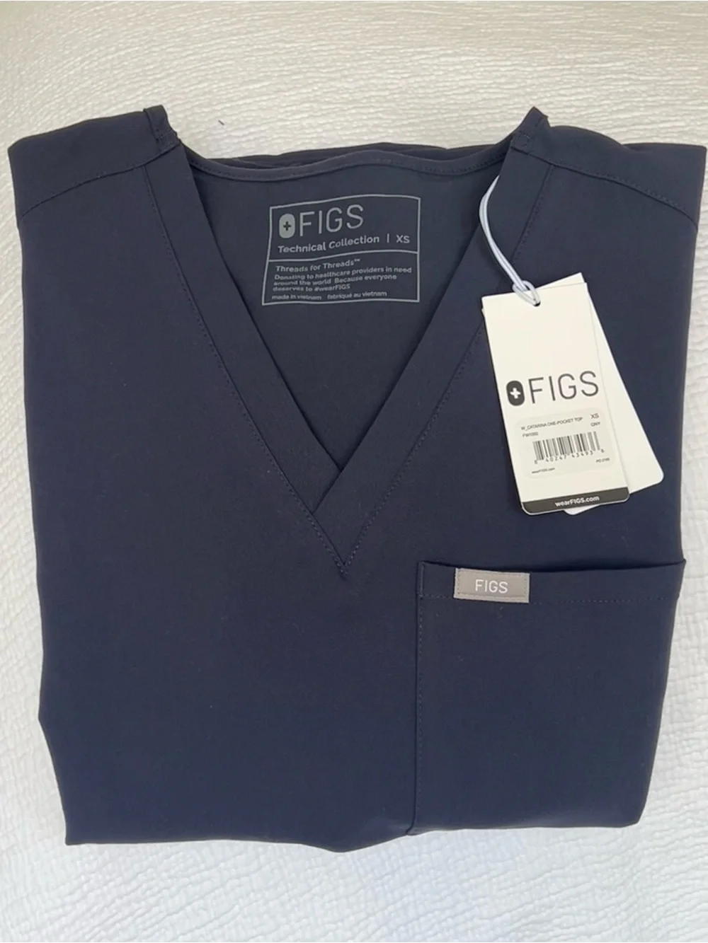 NWT FIGS Quiet Navy Scrub Set XS Top / S Zamora Jogger Pants - Picture 6 of 15